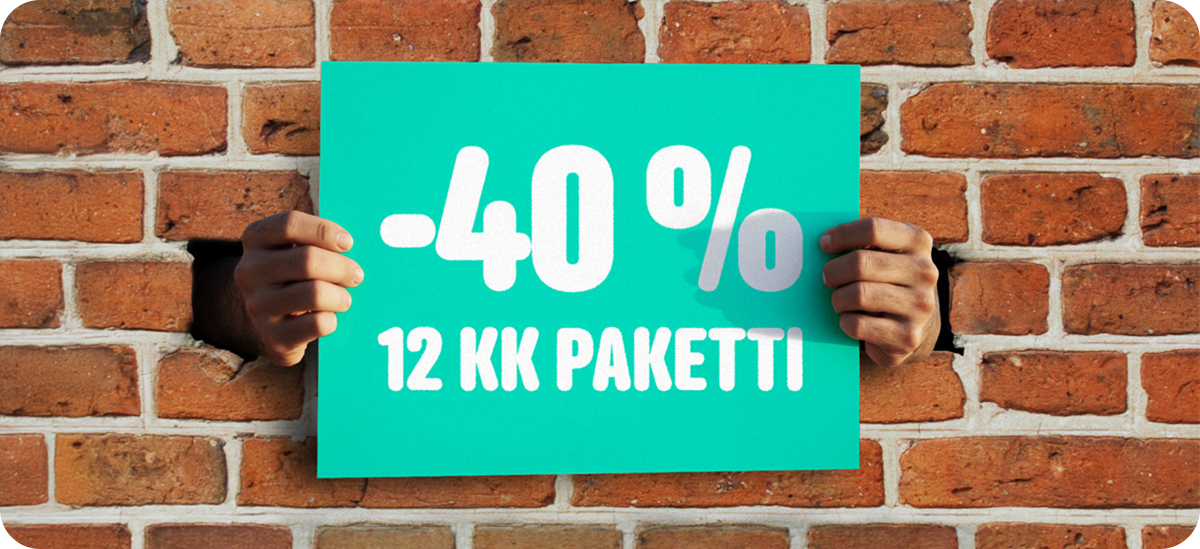 Tiilimuuri ja alennus -40 % 12 kk paketti